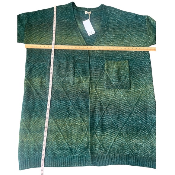 NWT Talisman Eclipse Green Ombre Open Front Midi Length Cardigan One Size - Picture 9 of 12